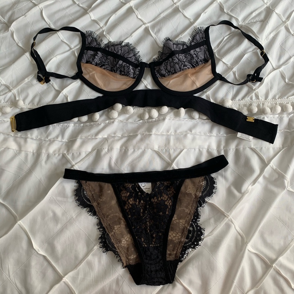 NWOT For Love And Lemons Skivvies Lingerie Set